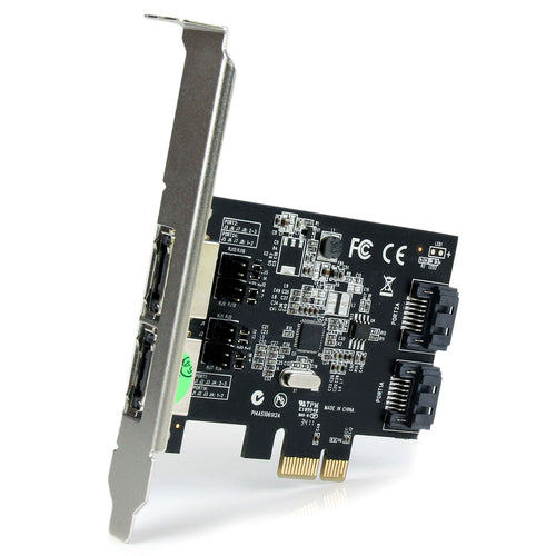 StarTech.com 2 Port PCI Express SATA 6 Gbps eSATA Controller Card - Dual Port PCIe SATA III Card - 2 Int/2 Ext StarTech.com 2 Port PCI Express SATA 6 Gbps eSATA Controller Card - Dual Port PCIe SATA III Card - 2 Int/2 Ext